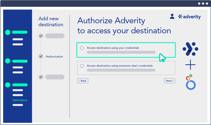 Screenshot of step 3: choose authorization